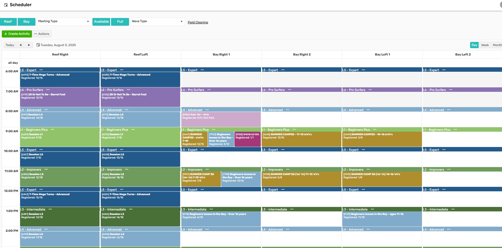 Wave Scheduling Computer Example WavePark Manager - Surf Park Management & Operations Software